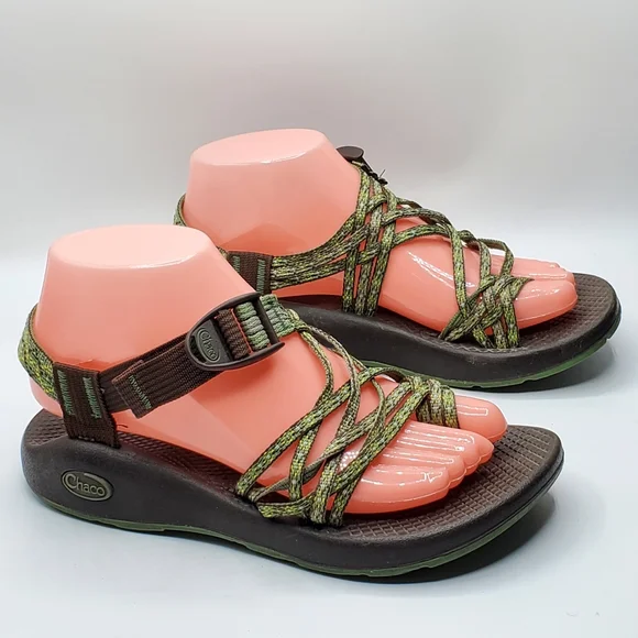 Chaco zx3 classic strappy green camo sandals Size 7 - Picture 4 of 14